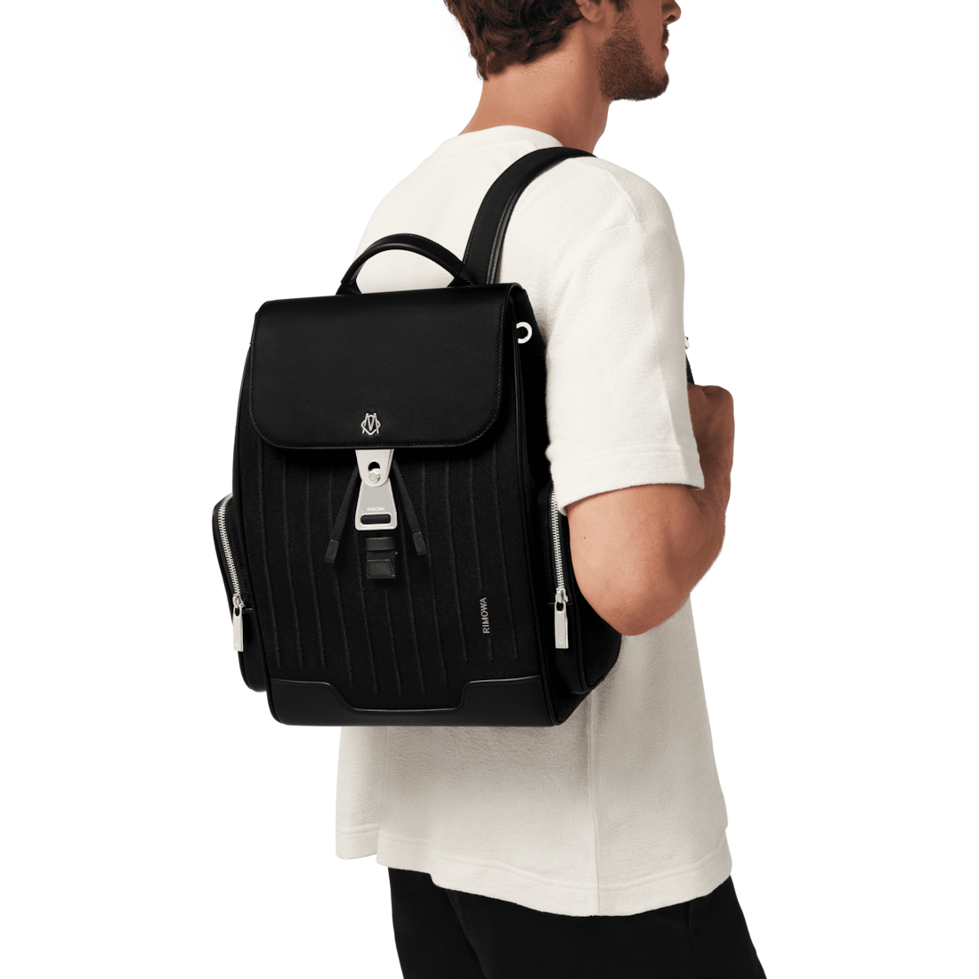 Shop Rimowa Canvas Flap Backpack Small In Black