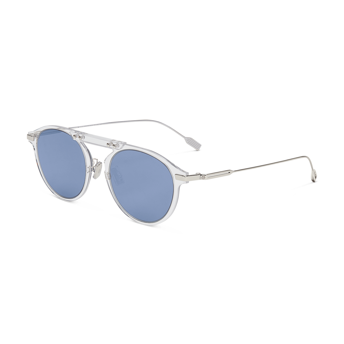 Round Transparent Sunglasses with Navy Blue Lenses | RIMOWA