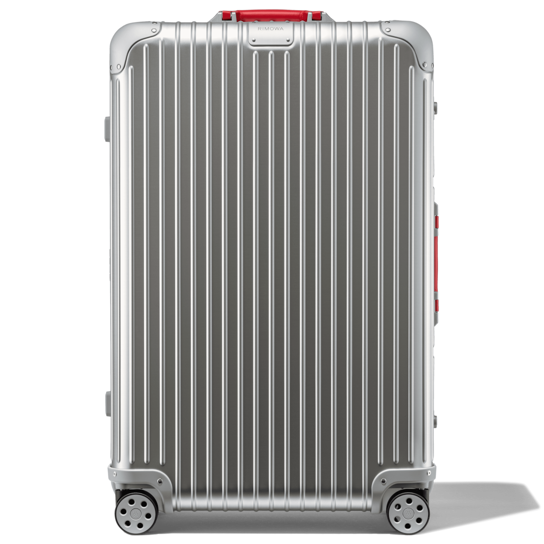 Original Check-In L Twist Suitcase in Silver & Red