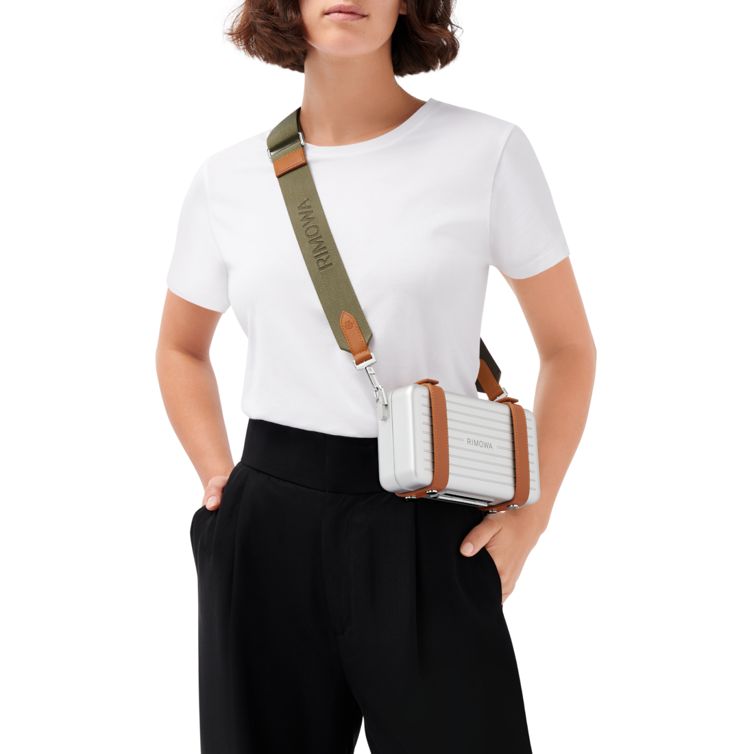 Webbing Cross-body Bag Strap in Khaki Green | Bag accessories | RIMOWA