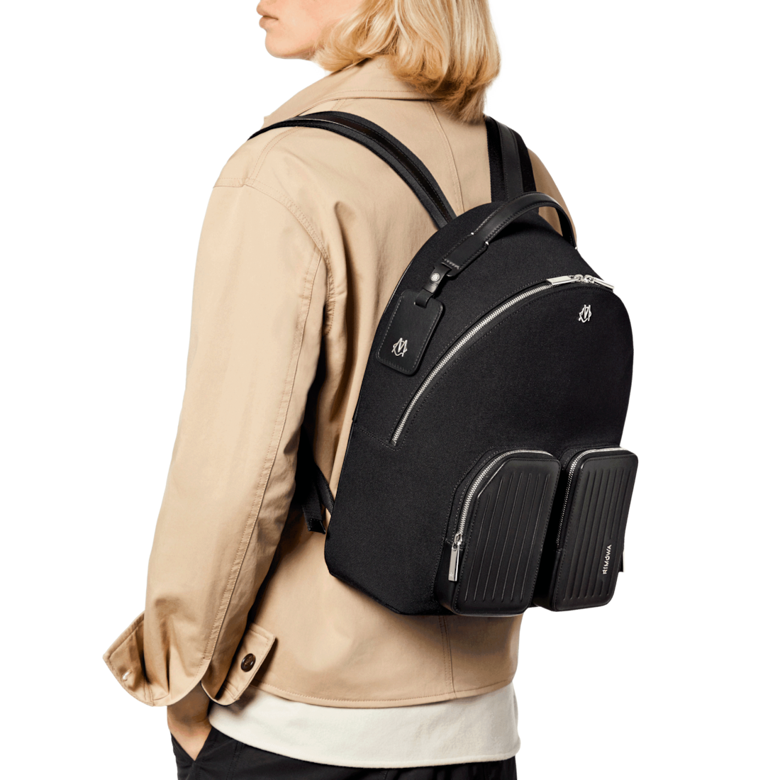 Backpack Medium in Leather u0026 Canvas | Black | RIMOWA