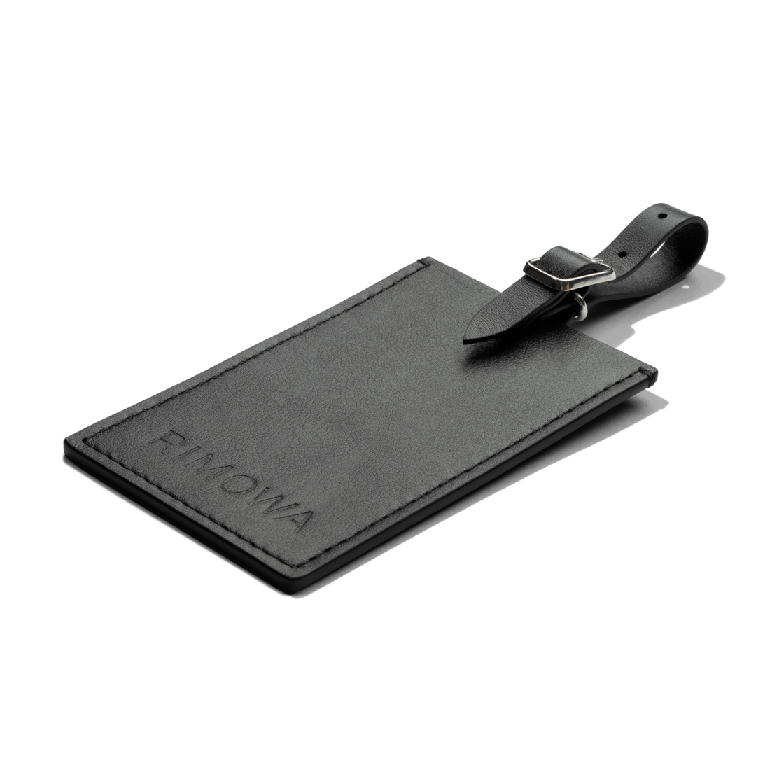 Black Personalized Leather Luggage Tag 