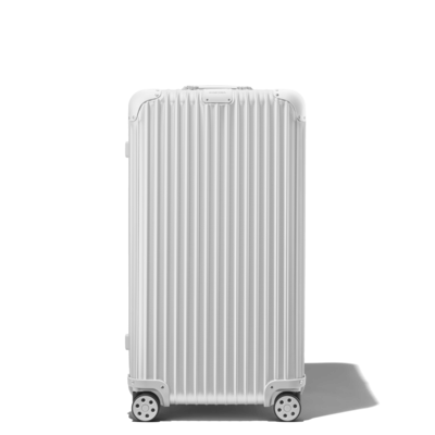 silver luggage